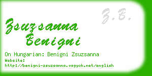 zsuzsanna benigni business card